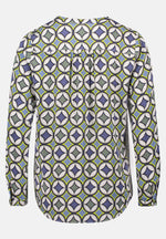 Lade das Bild in den Galerie-Viewer, Cartoon | Casual-Bluse mit Knöpfen | 8850 Blue/Green