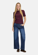 Lade das Bild in den Galerie-Viewer, Cartoon | Halbarm-Shirt mit Kragen | 4685 Dark Aubergine