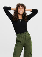 Lade das Bild in den Galerie-Viewer, ONLY | Live Love O-Neck Longsleeve | Black