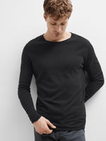Lade das Bild in den Galerie-Viewer, SELECTED | LANGÄRMELIGER PULLOVER ROME | Black