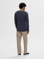 Lade das Bild in den Galerie-Viewer, SELECTED | LANGÄRMELIGER PULLOVER ROME | Dark Saphire