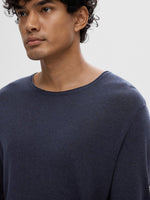 Lade das Bild in den Galerie-Viewer, SELECTED | LANGÄRMELIGER PULLOVER ROME | Dark Saphire