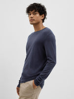 Lade das Bild in den Galerie-Viewer, SELECTED | LANGÄRMELIGER PULLOVER ROME | Dark Saphire