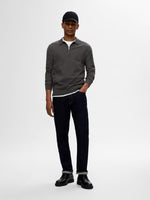 Lade das Bild in den Galerie-Viewer, SELECTED | STRICK LANGARM-POLOSHIRT BERG | Antracit melange