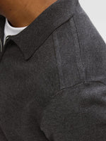 Lade das Bild in den Galerie-Viewer, SELECTED | STRICK LANGARM-POLOSHIRT BERG | Antracit melange