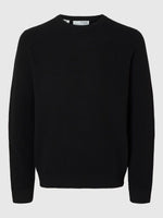 Lade das Bild in den Galerie-Viewer, SELECTED | PULLOVER ROSS MIT RUNDHALSAUSSCHNITT | Black