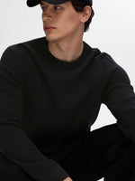 Lade das Bild in den Galerie-Viewer, SELECTED | PULLOVER ROSS MIT RUNDHALSAUSSCHNITT | Black