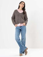 Load image into Gallery viewer, Herrlicher | Lini Strickpullover mit V-Ausschnitt | 370 saddle