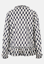 Lade das Bild in den Galerie-Viewer, Cartoon | Casual-Bluse mit Raffung | 8817 Blue/Nature