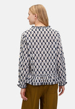 Lade das Bild in den Galerie-Viewer, Cartoon | Casual-Bluse mit Raffung | 8817 Blue/Nature