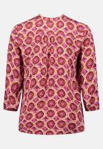 Lade das Bild in den Galerie-Viewer, Cartoon | Blusenshirt mit Muster | 1861 Cream/Purple