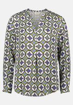 Lade das Bild in den Galerie-Viewer, Cartoon | Casual-Bluse mit Knöpfen | 8850 Blue/Green