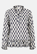 Lade das Bild in den Galerie-Viewer, Cartoon | Casual-Bluse mit Raffung | 8817 Blue/Nature