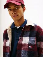 Lade das Bild in den Galerie-Viewer, Tommy Jeans | Oversized Fit Flanell-Overshirt mit Teddy-Fleece | C1G Night Navy