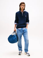 Lade das Bild in den Galerie-Viewer, Tommy Jeans | Zopfstrick-Pullover Slim Fit  mit Reißverschluss | 0GY Night navy