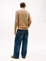 Lade das Bild in den Galerie-Viewer, Tommy Jeans | Zopfstrick-Pullover Slim Fit  mit Reißverschluss | 0HD Coastal