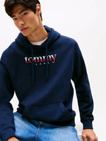 Lade das Bild in den Galerie-Viewer, Tommy Jeans | Terry-Hoodie mit Logo und Tunnelzug | C1G Night navy