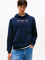 Lade das Bild in den Galerie-Viewer, Tommy Jeans | Terry-Hoodie mit Logo und Tunnelzug | C1G Night navy