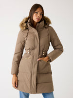 Lade das Bild in den Galerie-Viewer, Guess | Lange Steppjacke | F1AX TAUPE MUL
