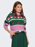 Lade das Bild in den Galerie-Viewer, ONLY | XMAS Strickpullover | FUCHSIA pink