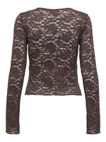 Lade das Bild in den Galerie-Viewer, ONLY | NIKKA Spitzentop | Seal brown