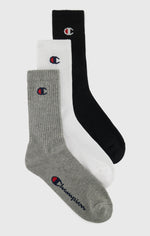 Lade das Bild in den Galerie-Viewer, Champion | Crew-Socken mit C-Logo im 3er-Pack | EM006 nbk/wht/grey