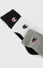 Lade das Bild in den Galerie-Viewer, Champion | Crew-Socken mit C-Logo im 3er-Pack | EM006 nbk/wht/grey