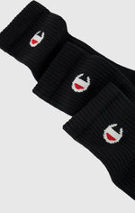 Lade das Bild in den Galerie-Viewer, Champion | Crew-Socken mit C-Logo im 3er-Pack | KK001 schwarz