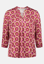 Lade das Bild in den Galerie-Viewer, Cartoon | Blusenshirt mit Muster | 1861 Cream/Purple