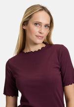 Lade das Bild in den Galerie-Viewer, Cartoon | Halbarm-Shirt mit Kragen | 4685 Dark Aubergine