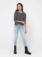 Lade das Bild in den Galerie-Viewer, ONLY | Glamour Shirt 3/4 Sleeve | Dark Grey Melange