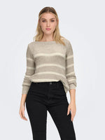 Lade das Bild in den Galerie-Viewer, ONLY | Geena Strickpullover | Simply taupe/eggnog