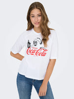 Lade das Bild in den Galerie-Viewer, ONLY | COCA COLA Christmas T-Shirt | White