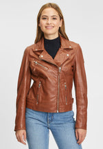 Lade das Bild in den Galerie-Viewer, GIPSY | Lederjacke - PGG-W14-LEGV | COGNAC