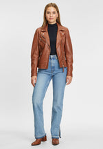 Lade das Bild in den Galerie-Viewer, GIPSY | Lederjacke - PGG-W14-LEGV | COGNAC