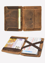 Lade das Bild in den Galerie-Viewer, Greenburry | Vintage magic wallet coinpocket RFID Leder | braun