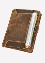 Lade das Bild in den Galerie-Viewer, Greenburry | Vintage magic wallet coinpocket RFID Leder | braun