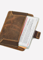 Lade das Bild in den Galerie-Viewer, Greenburry | Vintage magic wallet coinpocket RFID Leder | braun
