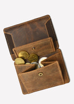 Lade das Bild in den Galerie-Viewer, Greenburry | Vintage magic wallet coinpocket RFID Leder | braun