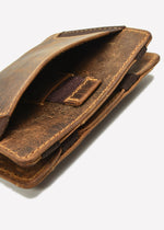 Lade das Bild in den Galerie-Viewer, Greenburry | Vintage magic wallet coinpocket RFID Leder | braun