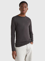 Lade das Bild in den Galerie-Viewer, Tommy Jeans | Geripptes Langarm Shirt aus Bio-Baumwolle | 078 schwarz