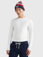 Lade das Bild in den Galerie-Viewer, Tommy Jeans | Geripptes Langarm Shirt aus Bio-Baumwolle | 100 weiss