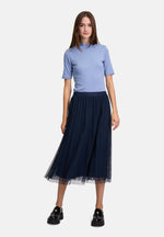 Load image into Gallery viewer, Cartoon | Pleated skirt with open hem | 8543 Navy Blue
