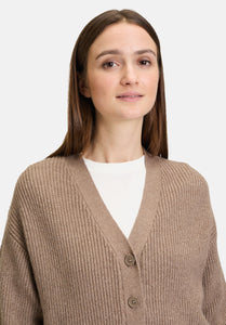 Cartoon | Strick-Cardigan mit V-Ausschnitt | 7709 Light Brown Melange