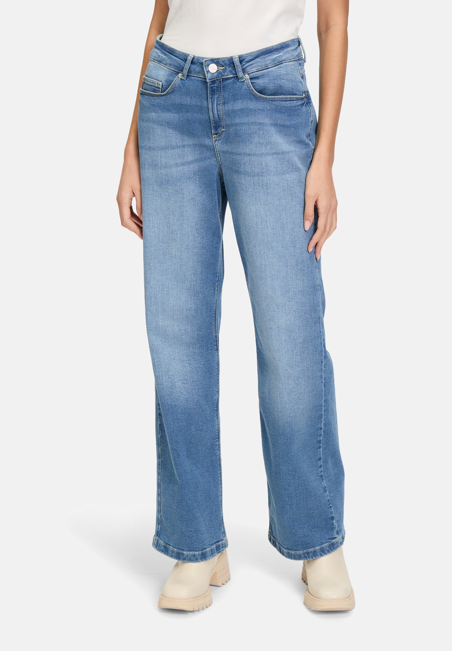 Cartoon | Stretch jeans with side pockets | 8619 Middle Blue Denim