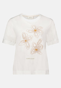 Cartoon | Baumwollshirt mit Rundhalsausschnitt | 1973 Patch Cream/Beige