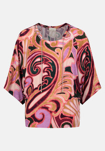 Cartoon | Casual-Bluse mit Muster | 6842 Purple/Rose