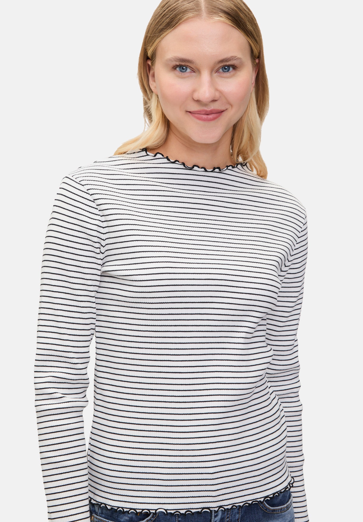 Cartoon | Langarm-Shirt mit Kragen  | 1891 Cream/Black