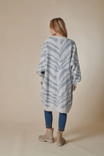 Load image into Gallery viewer, Zhrill | Knitted coat Naya Zebra | N2002 Fog
