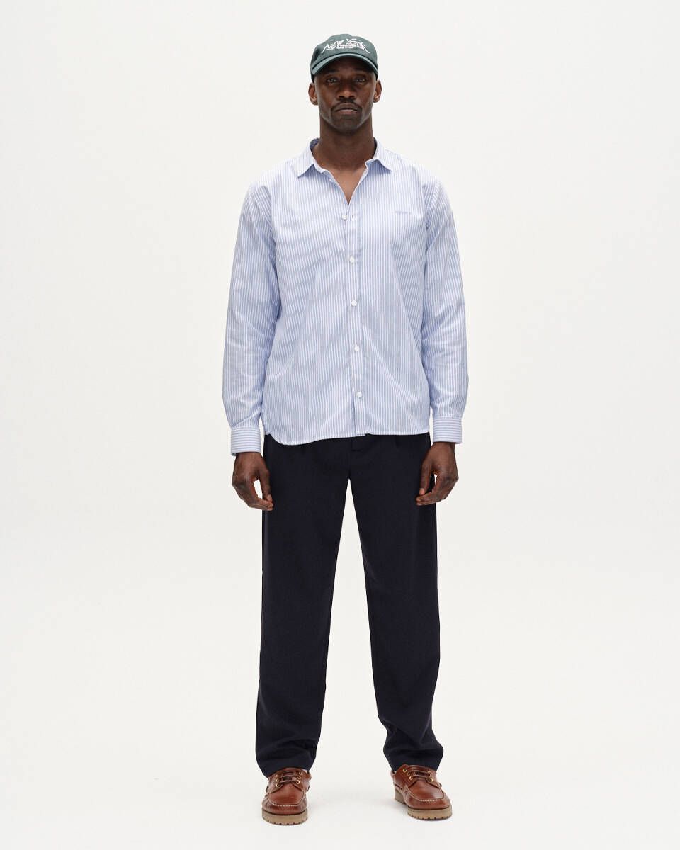 GABBA | SVEN REG CREST LS Hemd | Blue Stripe